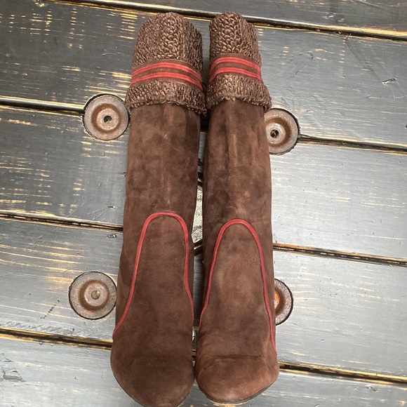 *VINTAGE* Yves Saint Laurent Brown Suede Boots - Picture 12 of 17